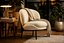 Sillón moderno de tela bouclé - Modelo de muebles PBR de alta calidad