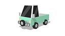 Cartoon Mini Truck Low Poly Pickup Car 4WD 4x4 Ute Utility Vehicle