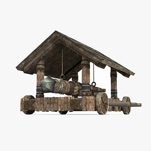 Large siege vehicle in ancient Asia 3D model