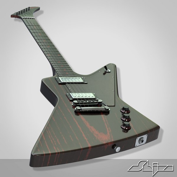 ギターギブソンエクスプローラーヴァンパイアブラッドムーン3Dモデル