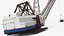 Mining Dragline With Long Boom White Rigged for Cinema 4D 3D