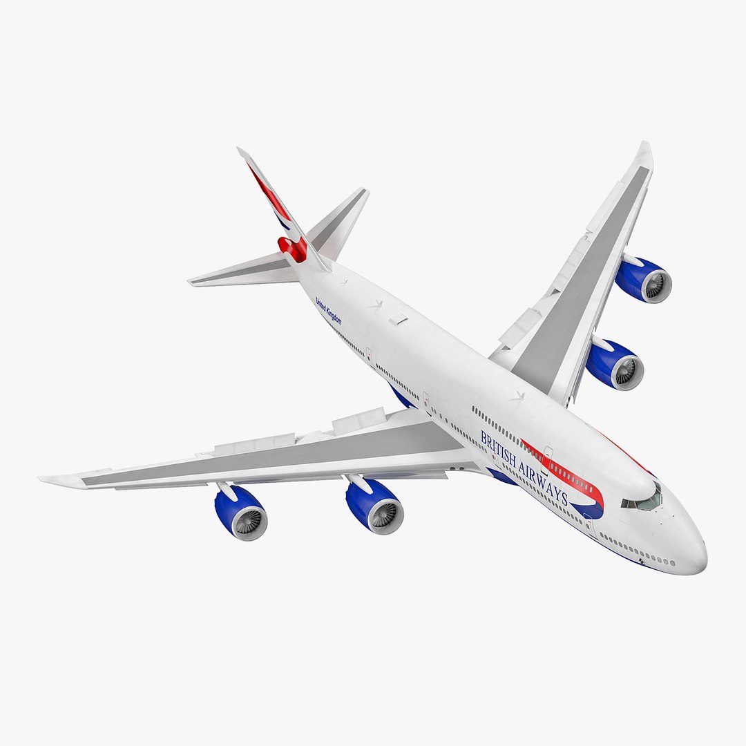 Boeing 747-8I British Airways Rigged 3D model preview