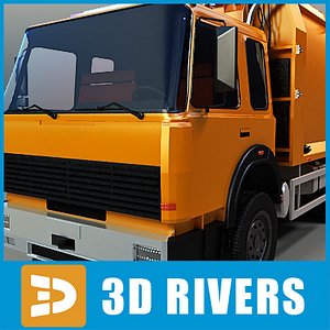 waste truck garbage 3d model