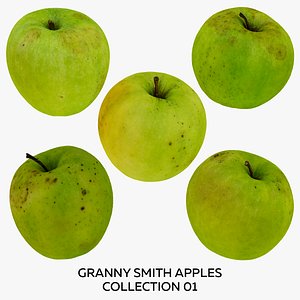 Granny Smith Apples Collection 01 - 5 models RAW Scans 3D model