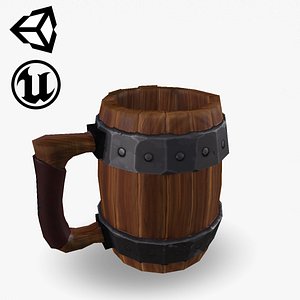 Fantasy Wooden Beer Mug 3D model