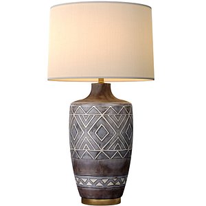 Rustic Southwest Country Nightstand bedside Provence Table Lamp 3D model 3D model