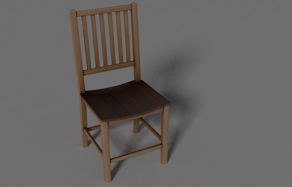 unwrapped wooden chair obj