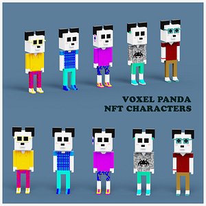 NFT Voxel Panda Characters model
