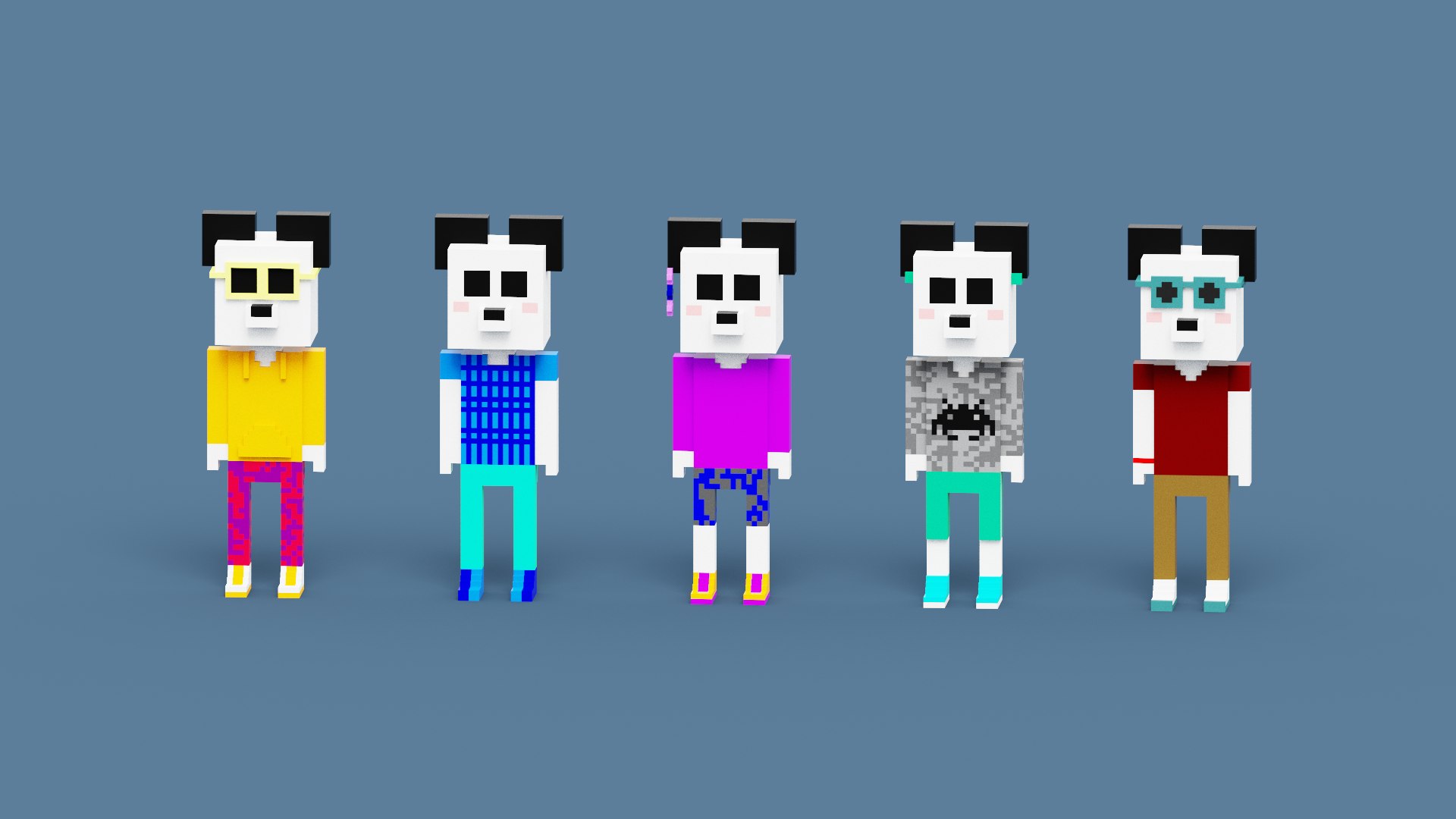 NFT Voxel Panda Characters model https://p.turbosquid.com/ts-thumb/ul/wLiRPE/pm/spin202206111549000001/png/1654956186/1920x1080/fit_q87/bbac9cf314c21e209a5d8eb93827c7e0ab832e8e/spin202206111549000001.jpg