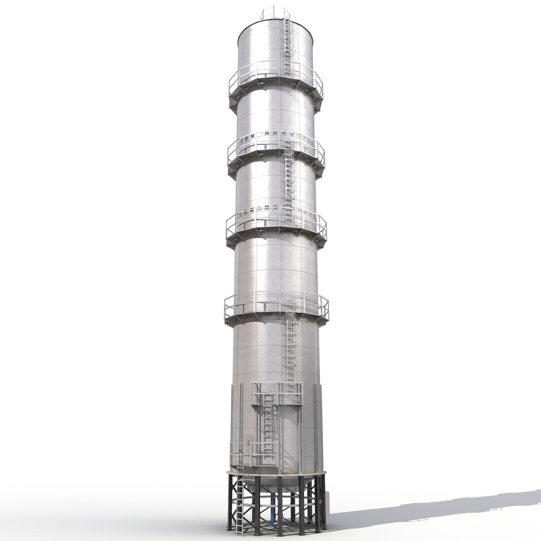 Industrial Tower Grain Dryers 3D model preview