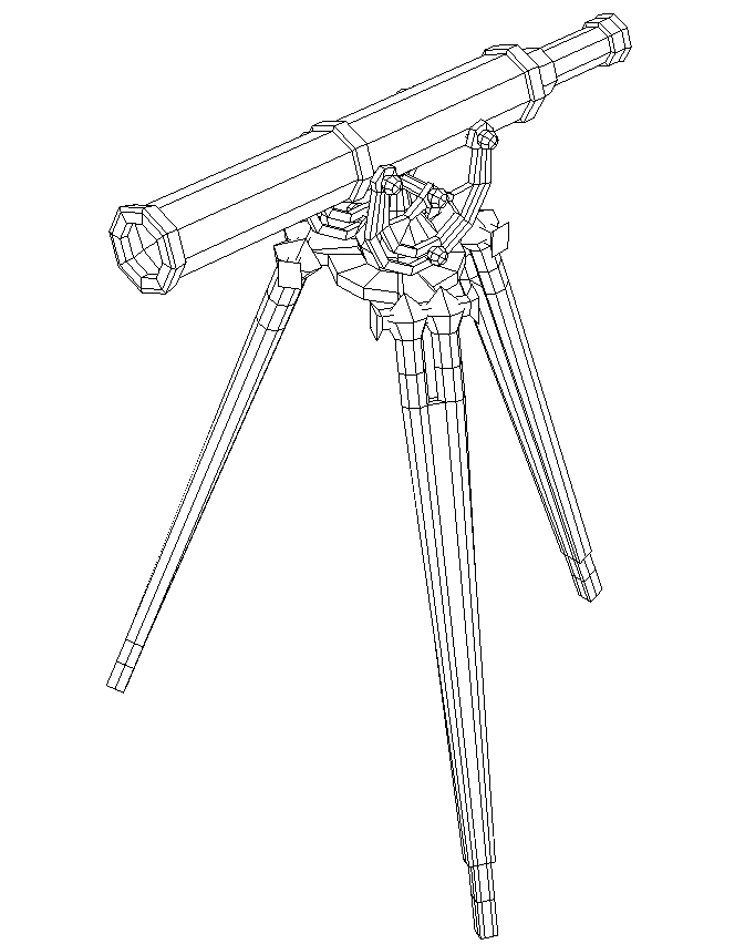 3d antique telescope