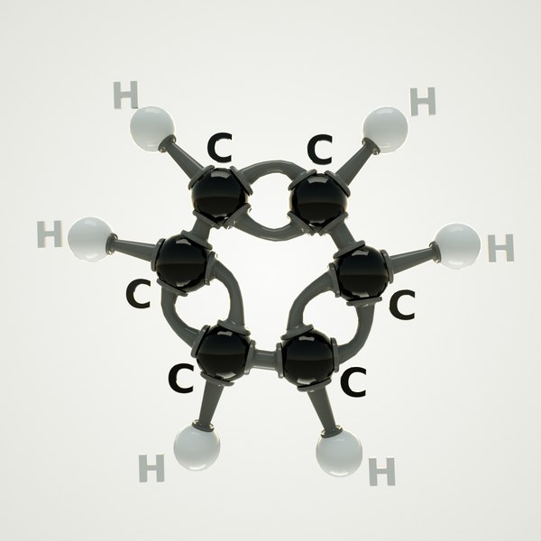 3D modeled benzene molecular