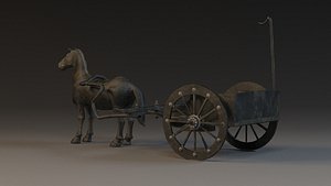 Statue Bronze Horse sculpture coach equipage mammal