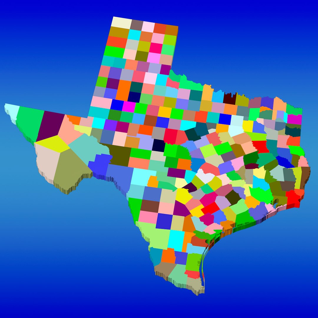 3d Counties Texas Model