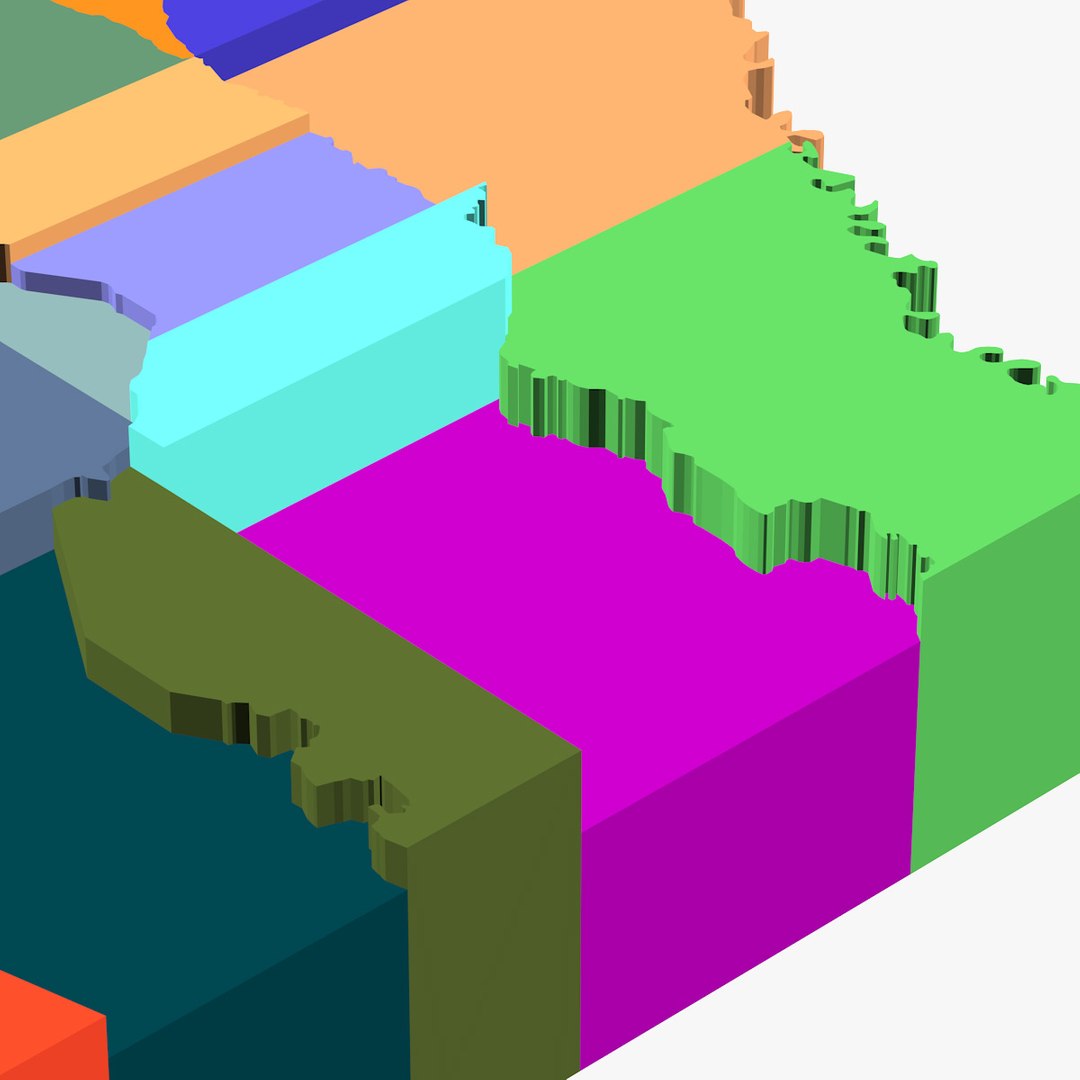 3d Counties Texas Model