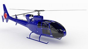 3D model helicopter sa342 gazelle low-poly