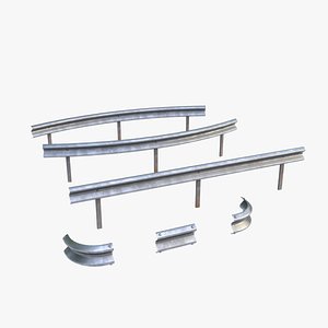 3D Metal Traffic Barrier Kit model