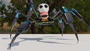 ELBERR Game ready 3D robot spider ELBERR low poly character low-poly stylized animated rigged