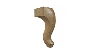 Carved wooden furniture leg 3D model