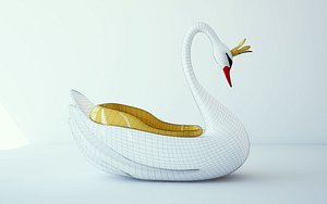 carousel swan 3d c4d