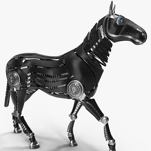 Robot horse walks 3D model