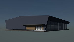 3D Warehouse with hall space model