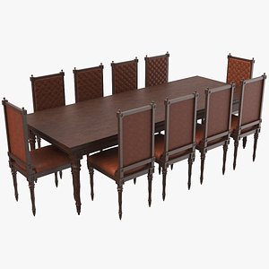 3D real classic chair table