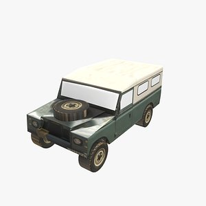 4 low poly cars 3D model