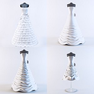 wedding dress 01 3d model