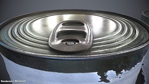 Worn ragged old tin food can