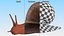 Garden Snail Dark Color 3D