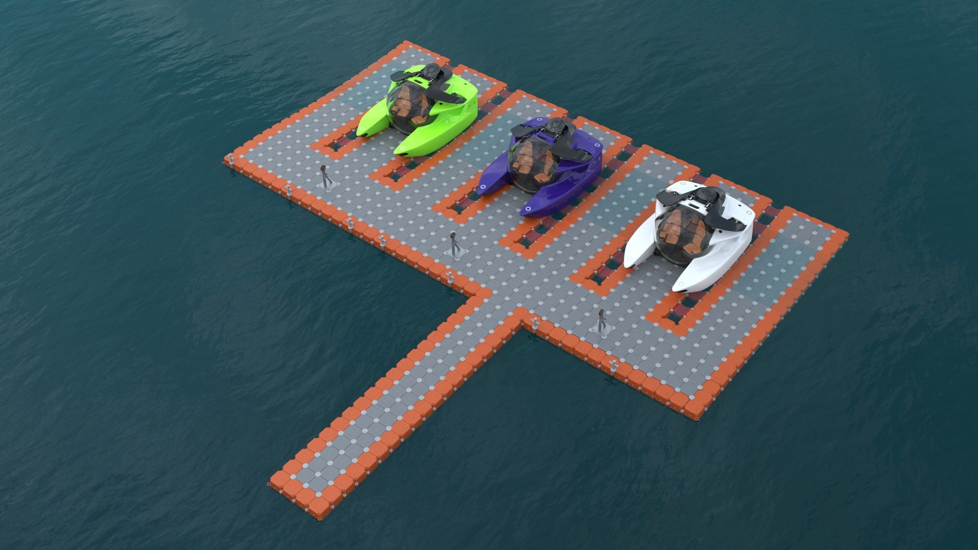 3D Model Aston Martin Submarine Floating Pontoon Cubes Rigged ...