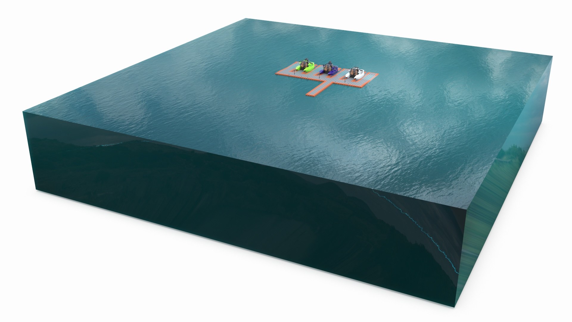 3D Model Aston Martin Submarine Floating Pontoon Cubes Rigged ...