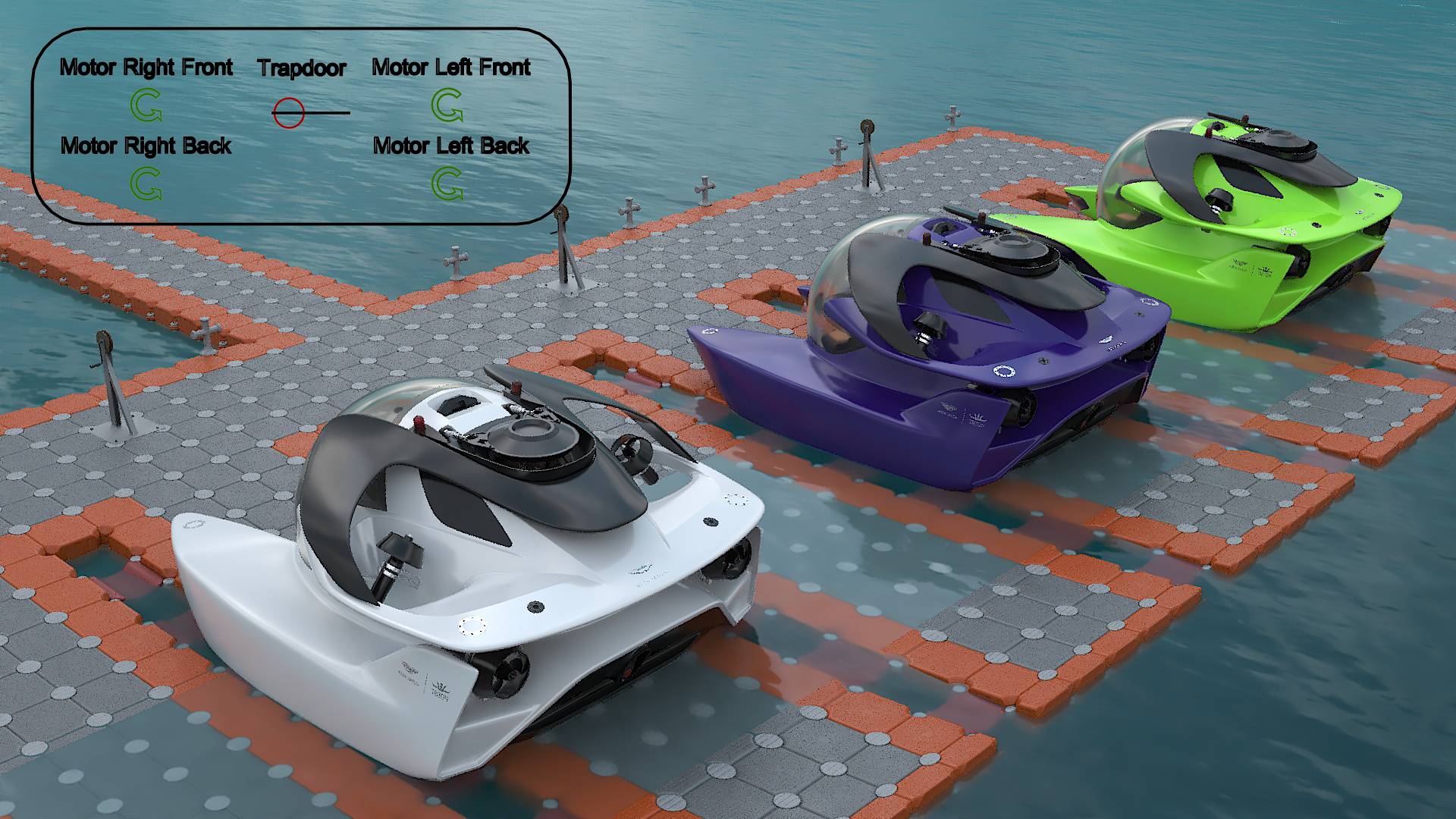 3D Model Aston Martin Submarine Floating Pontoon Cubes Rigged ...