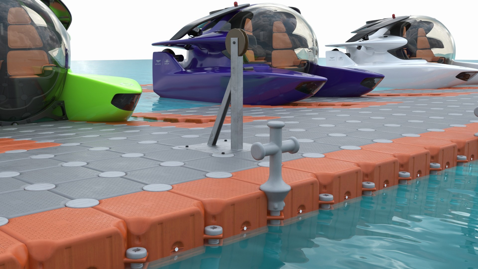 3D Model Aston Martin Submarine Floating Pontoon Cubes Rigged ...