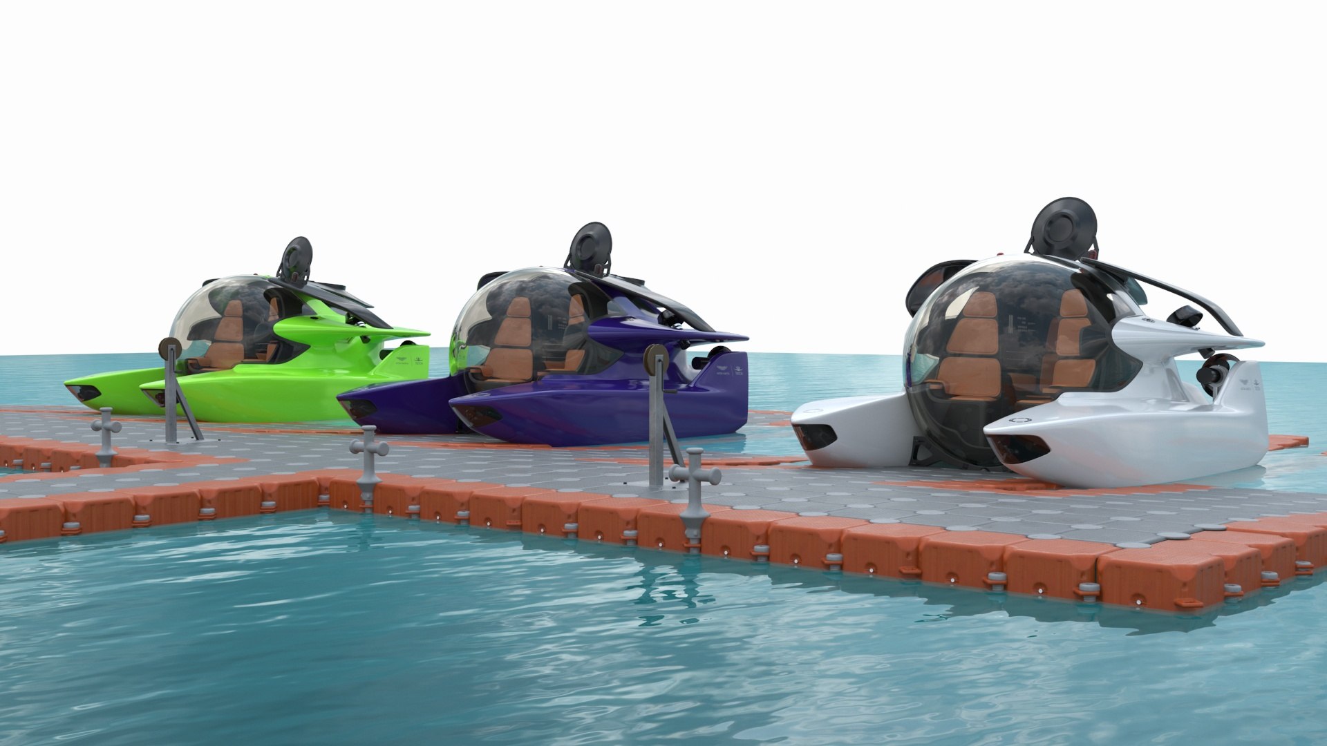 3D Model Aston Martin Submarine Floating Pontoon Cubes Rigged ...