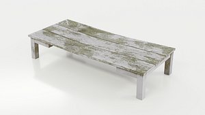 Old wooden bench 3D model