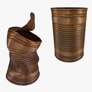 Rusty Tin Can Collection 3D model