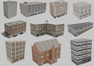 10 Building Pack Low poly model