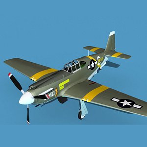 3D North American A-36A Apache V05 USAAF model