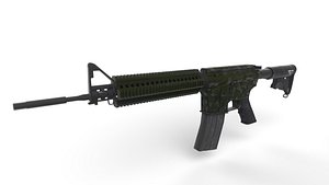 3D model m4a1 camouflage green