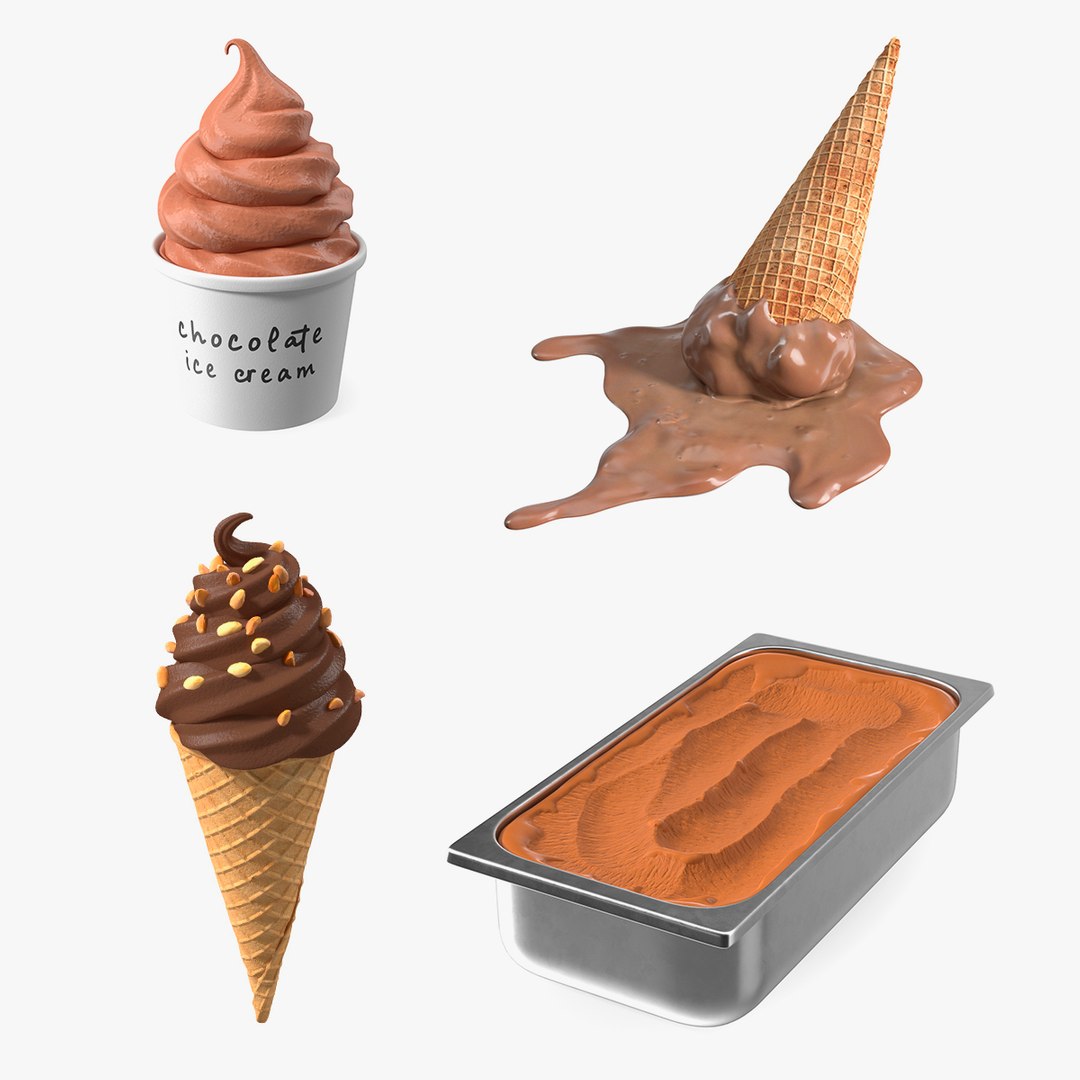 Chocolate Ice Creams Collection 3D model preview
