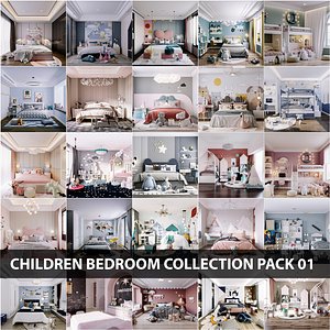 Children bedroom collection pack 01 3D