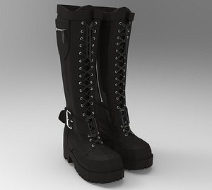 knee long men shoes 3D model