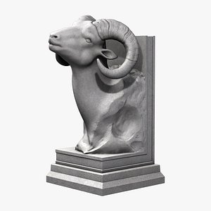 3d bighorn sheep bust