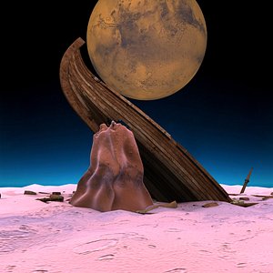 3d model of mystic ancient space sunken