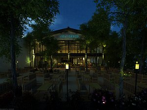 cafe restaurant interior 3D model