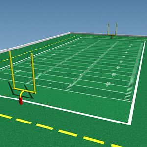 realistic football field 3d model
