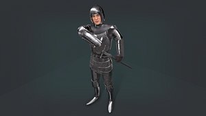3D knight male character model