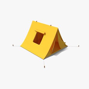 3D Yellow Cartoon Camping Tent model